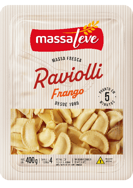 RAVIOLLI FRANGO MASSA LEVE 400GR