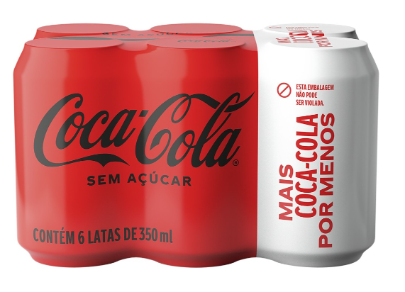 REFRIGERANTE COCA COLA ZERO LT 350ML PACK C/06