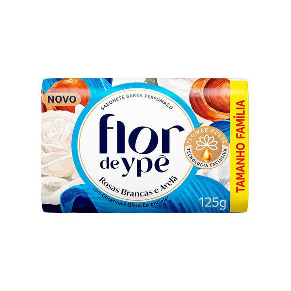 SABONETE FLOR DE YPÊ ROSAS BRANCAS E AVELÃ 125G