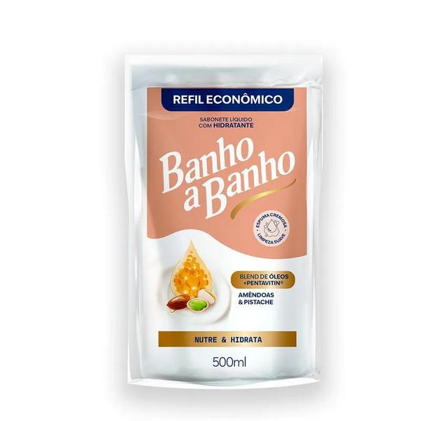 SABONETE LÍQUIDO BANHO A BANHO AMENDOAS REFIL 500ML
