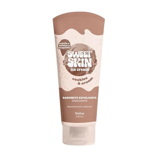 SABONETE LÍQUIDO ESFOLIANTE SWEET SKIN COOKIE & CREAM 200ML