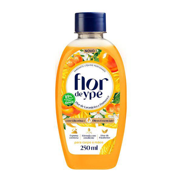 SABONETE LÍQUIDO FLOR DE YPÊ FLOR DE LARANJEIRA E DAMASCO 250ML