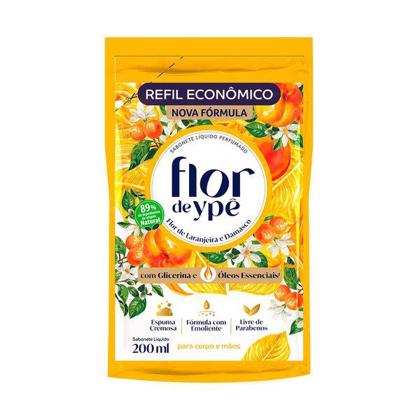 SABONETE LÍQUIDO FLOR DE YPÊ FLOR DE LARANJEIRA E DAMASCO REFIL 200ML