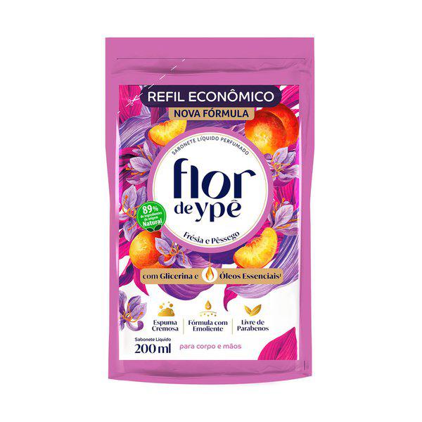 SABONETE LÍQUIDO FLOR DE YPÊ FRÉSIA E PÊSSEGO REFIL 200ML