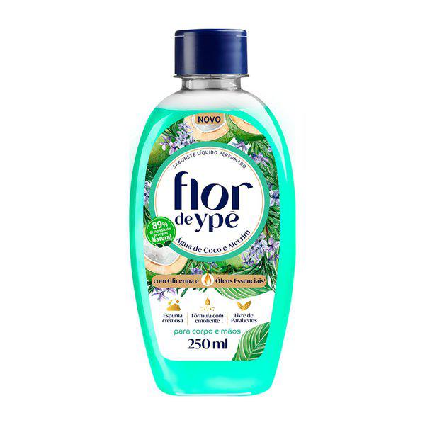 SABONETE LÍQUIDO FLOR DE YPÊ ÁGUA DE COCO E ALECRIM 250ML