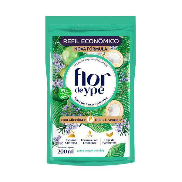 SABONETE LÍQUIDO FLOR DE YPÊ ÁGUA DE COCO E ALECRIM REFIL 200ML