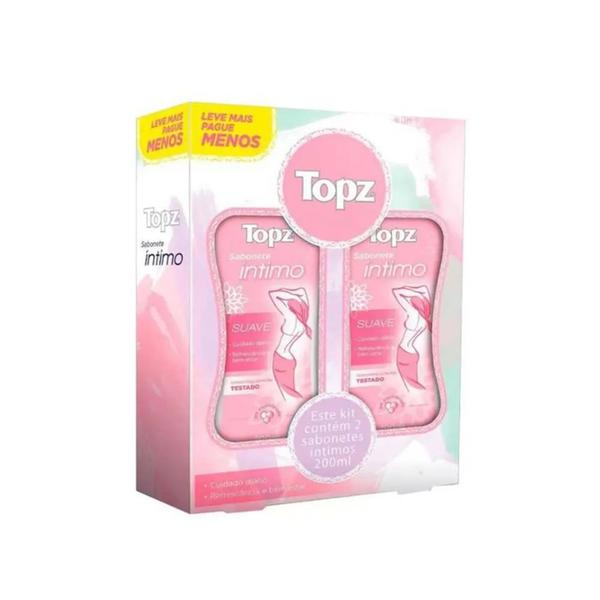 SABONETE LÍQUIDO ÍNTIMO TOPZ SUAVE KIT C/2 UN 200ML