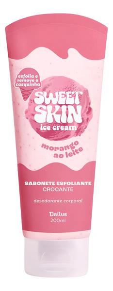 SABONETE LIQUÍDO ESFOLIANTE SWEET SKIN MORANG AO LEITE 200ML