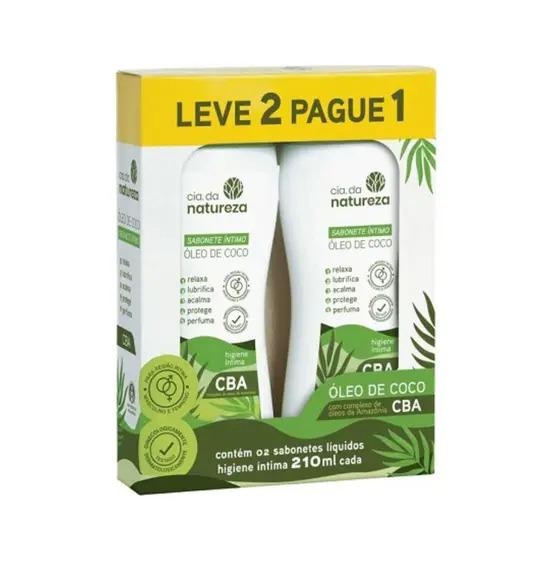 SABONETE ÍNTIMO LÍQUIDO CIA DA NATUREZA ÓLEO DE COCO 210ML C/2