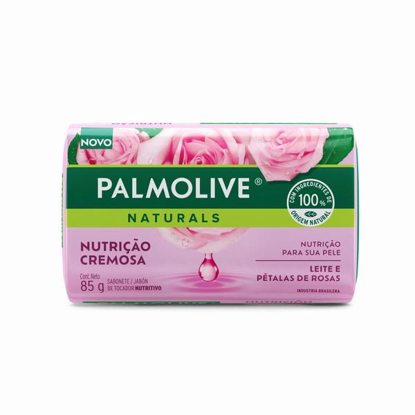 SABONETE EM BARRA PALMOLIVE NUTRIÇÃO CREMOSA LEITE E PÉTALAS DE ROSAS 85GR