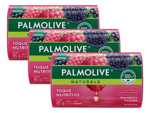SABONETE PALMOLIVE TOQUE NUTRITIVO FRAMBOESA E AMORA 85G C/3