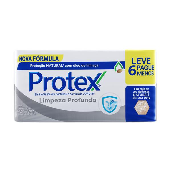 SABONETE PROTEX LIMPEZA PROFUNDA 85G COM 6 UNID.