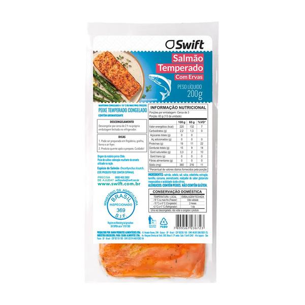 SALMÃO TEMPERADO COM LIMÃO E ERVAS SWIFT 200G
