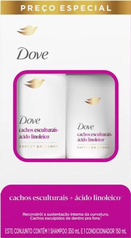 SHAMPOO 350ML+CONDICIONADOR 150ML DOVE CACHOS+ÁCIDO LINOLEICO