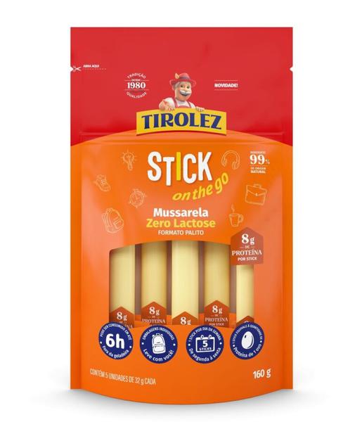 STICK MUSSARELA TIROLEZ ZERO LACTOSE 160G