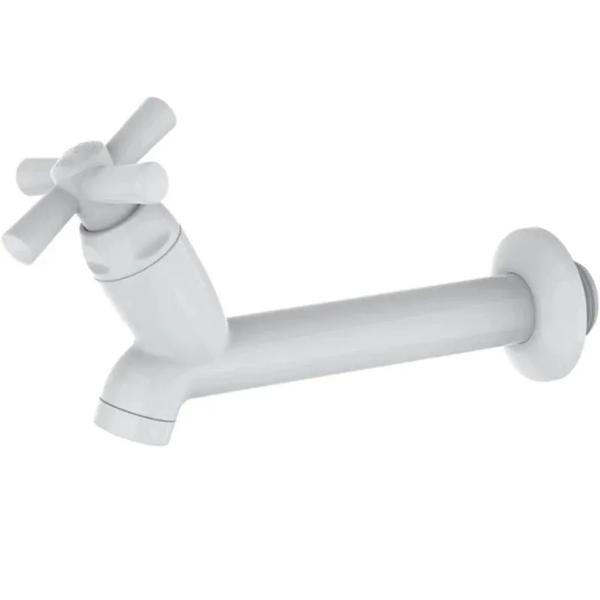 TORNEIRA SUPERMIX PLÁSTICA BRANCA LONGA P/PIA 1/2