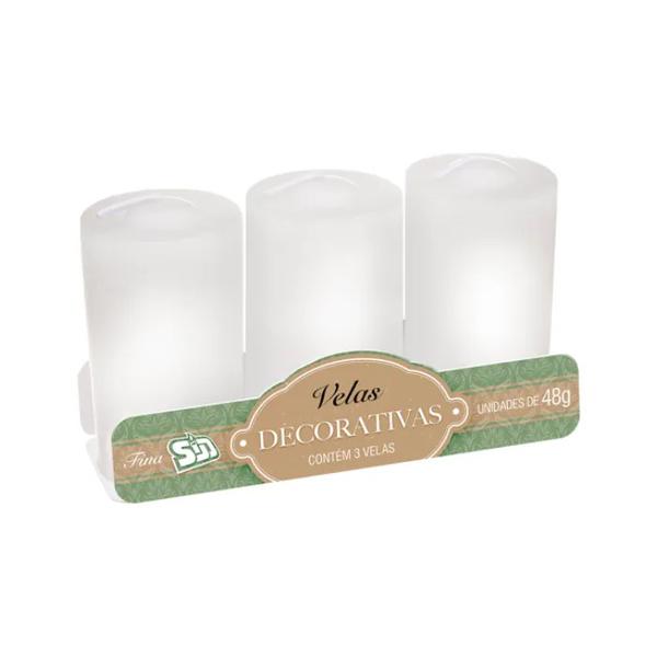 VELA SÃO DOMINGOS DECORATIVA BRANCA C/3