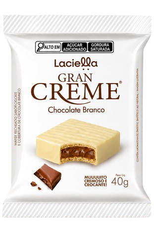 WAFER RECHEADO GRAN CREME CHOCOLATE BRANCO 40G
