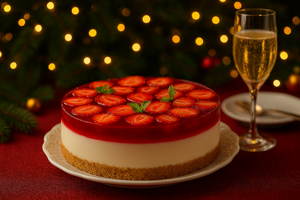 🍰 🎄 Cheesecake Natalino de frutas vermelhas