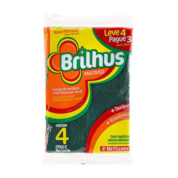 ESPONJ BRILHUS MULTIUSO C/4