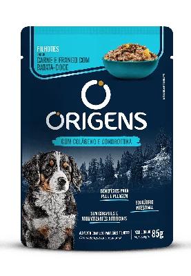 SACHE ORIGENS CAO FILHOTE CARNE. FRANG. BAT DOCE. 85G