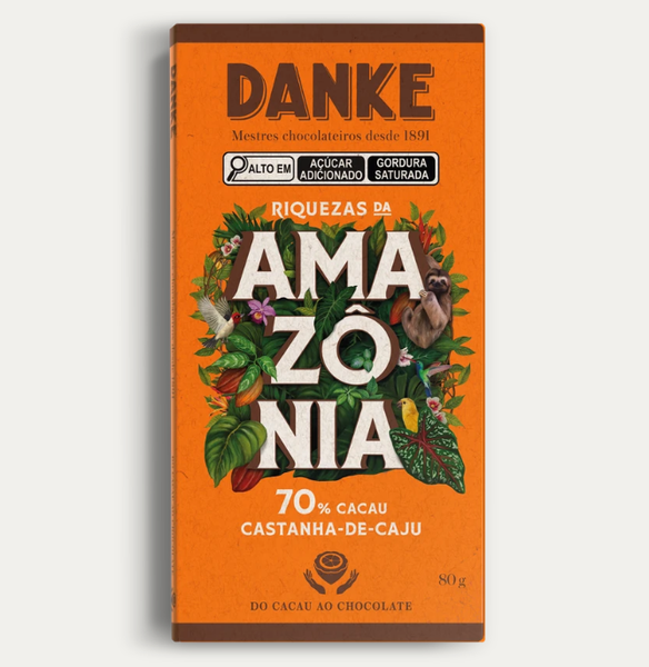 BARRA CHOCO 70% CASTANHA CAJU 80G DANKE