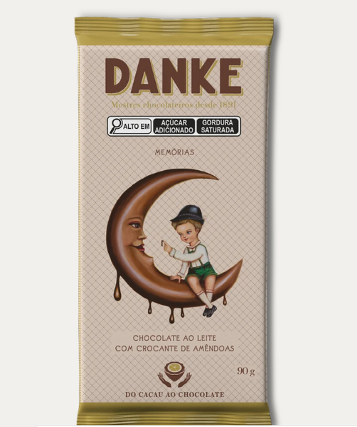 BARRA CHOCO AMENDOAS 80G DANKE