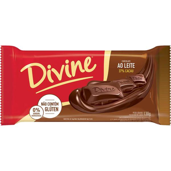 BARRA CHOCOLATE DIVINE 130G AO LEITE