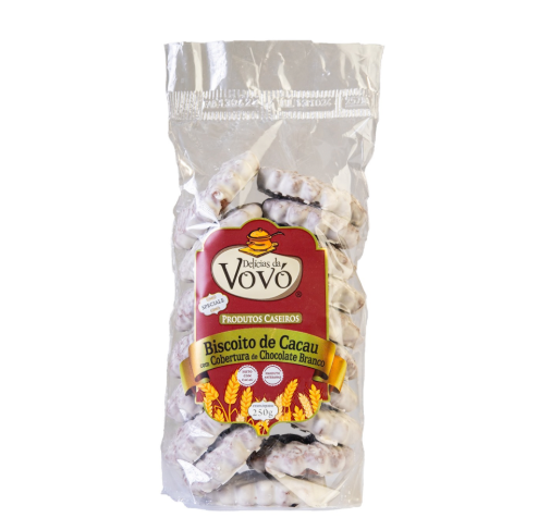 BISCOITO CACAU C CHOCO BRANCO DELICIAS DA VOVO