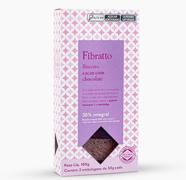 BISCOITO CACAU COM CHOCOLATE 80G FIBRATTO