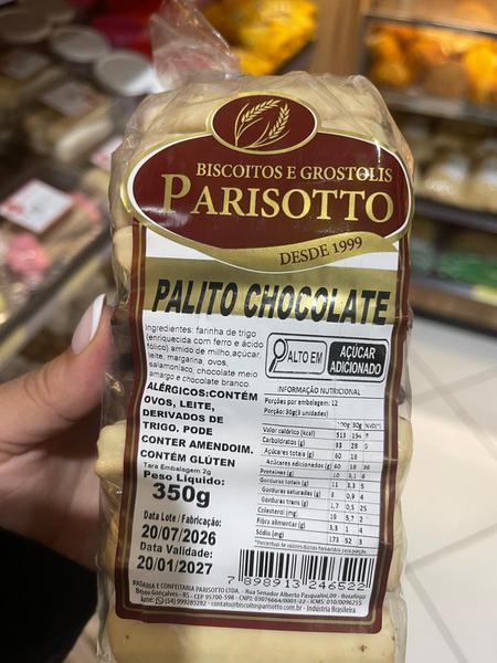BISCOITO PARISOTTO 350GR PALITO CHOCO