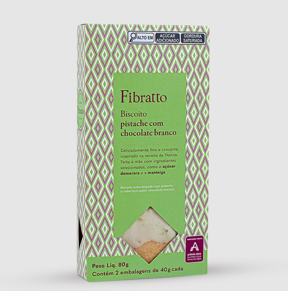 BISCOITO PISTACHE/BRANCO80G FIBRATTO