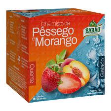 CHA BARAO PESSEGO E MORANGO 15G - 15SACHES