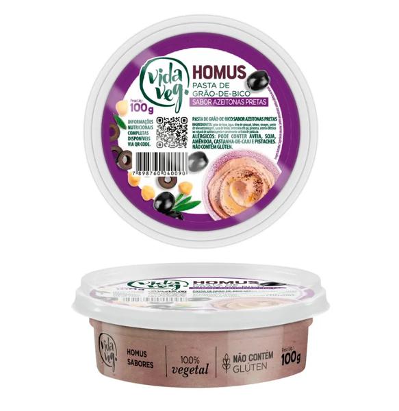 HOMUS AZEITONAS PRETAS 100G VIDA VEG