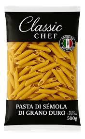 MASSA DE GRANO DURO PENNE CLASSIC CHEF 500G