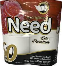 PAPEL HIGIENICO NEED PREMIUM 12X60M