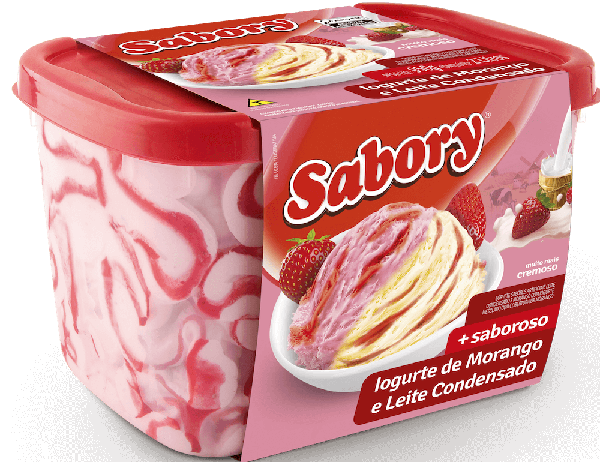 SORVETE MORANGO SABORY 2L