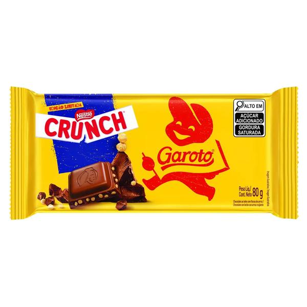 CHOC BARRA GAROTO CRUNCH 80G