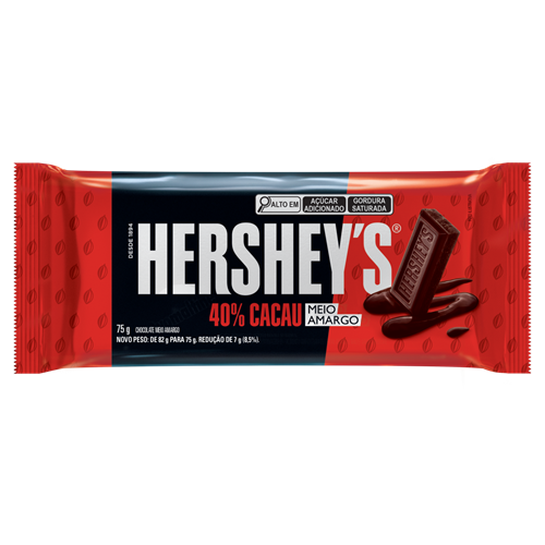 CHOC HERSHEYS MEIO AMARGO 40% 82G