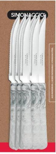 FACA DE MESA C/06 PCS MADRE PEROLA