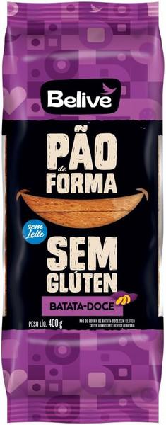 PAO DE FORMA BELIVE BATATA DOCE 400G