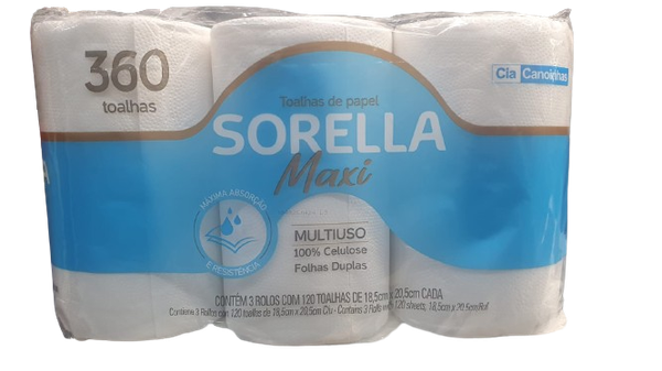 PAPEL TOALHA COZ SORELLA MAXI 360UN