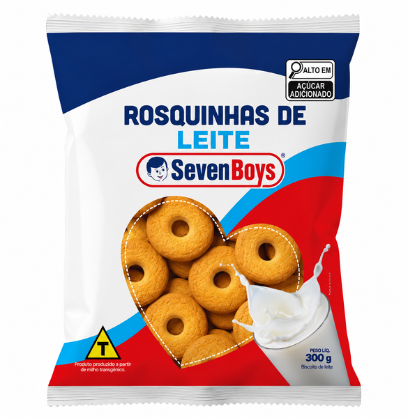 ROSQUINHA SEVEN BOYS LEITE 300G