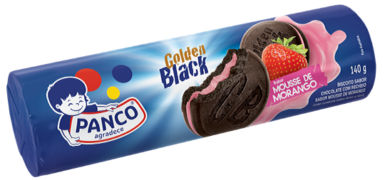 Bisc Rech Panco Golden Black 140g Morango