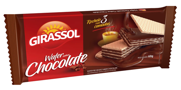 Bisc Wafer Girassol 60g Chocolate