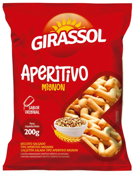 Biscoito Aperitivo Girassol 200g Mignon