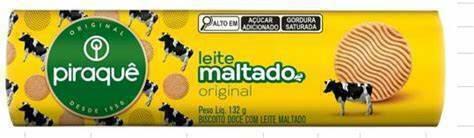 Biscoito Piraque 132g Leite Maltado