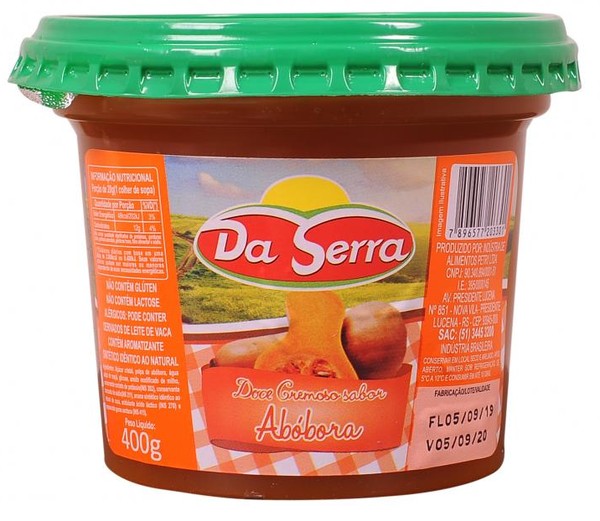 Doce Cremoso Da Serra 400g Abobora