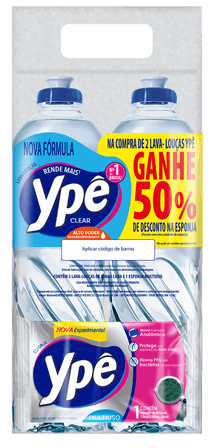 Kit Detergente Ype 500ml C/2 + Esponja
