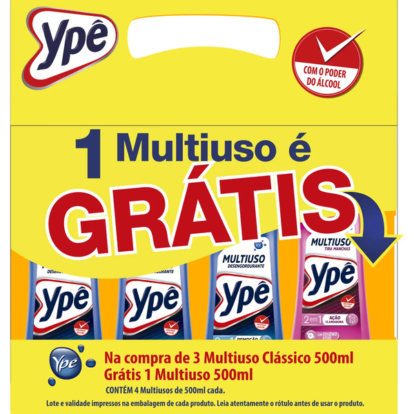 Kit Limpador Ype Multiuso 500ml C/4